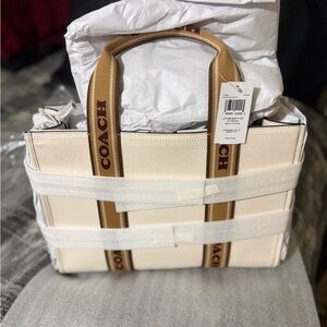 Coach Cream and Brown Tote